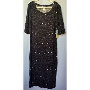 size XXS LuLaRoe Julia Dress Woman's Black geometric‎ design